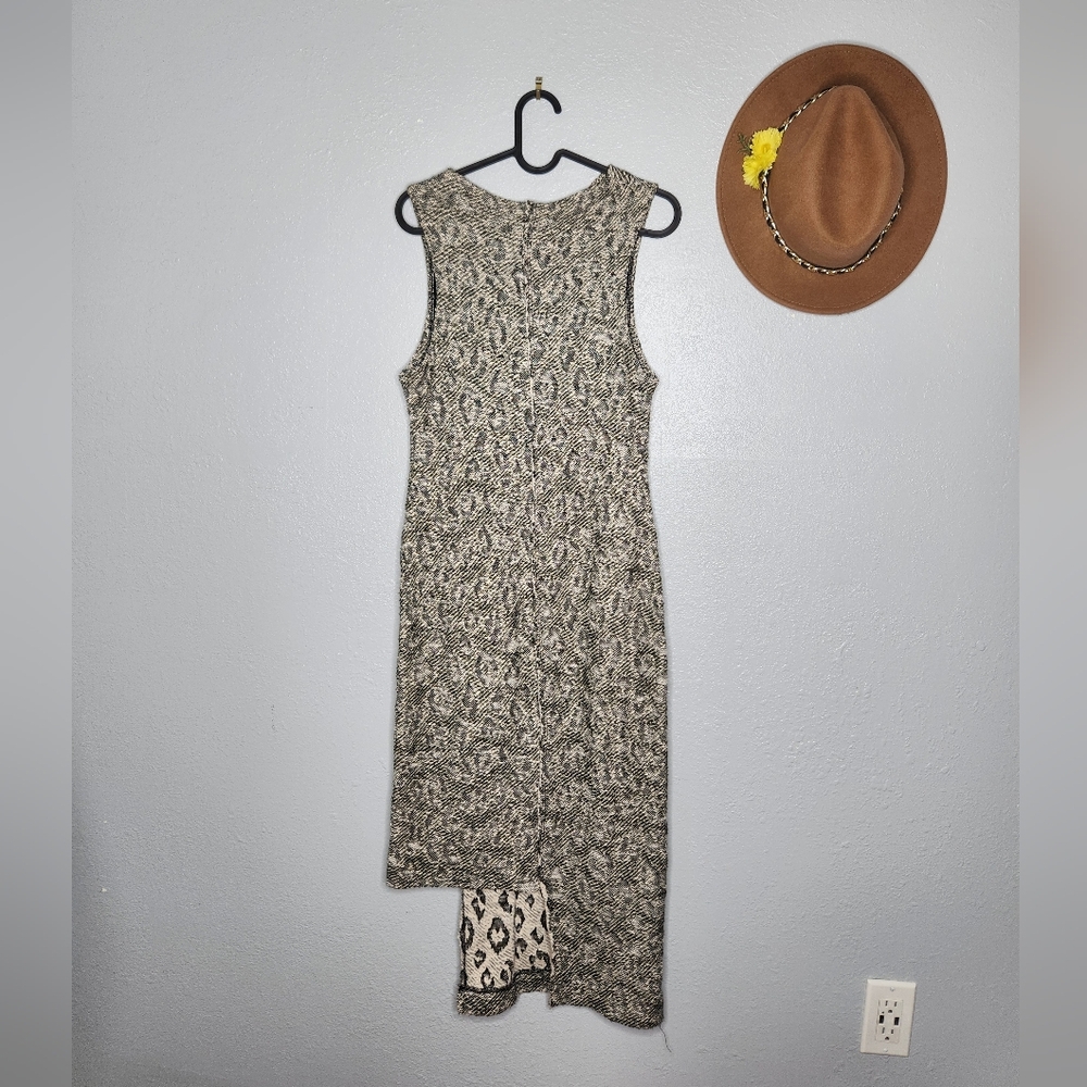 Free People Size S Cora Gray Patterned Asymmetric Midi Dress View 3